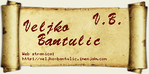 Veljko Bantulić vizit kartica